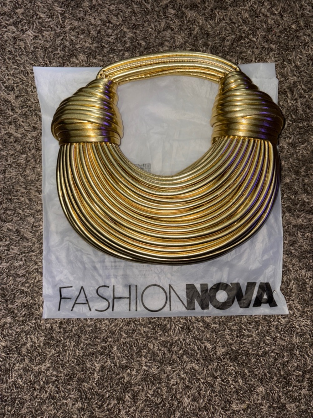 Fashion Nova Metallic Gold Multi-Strand Handbag Women’s Purse